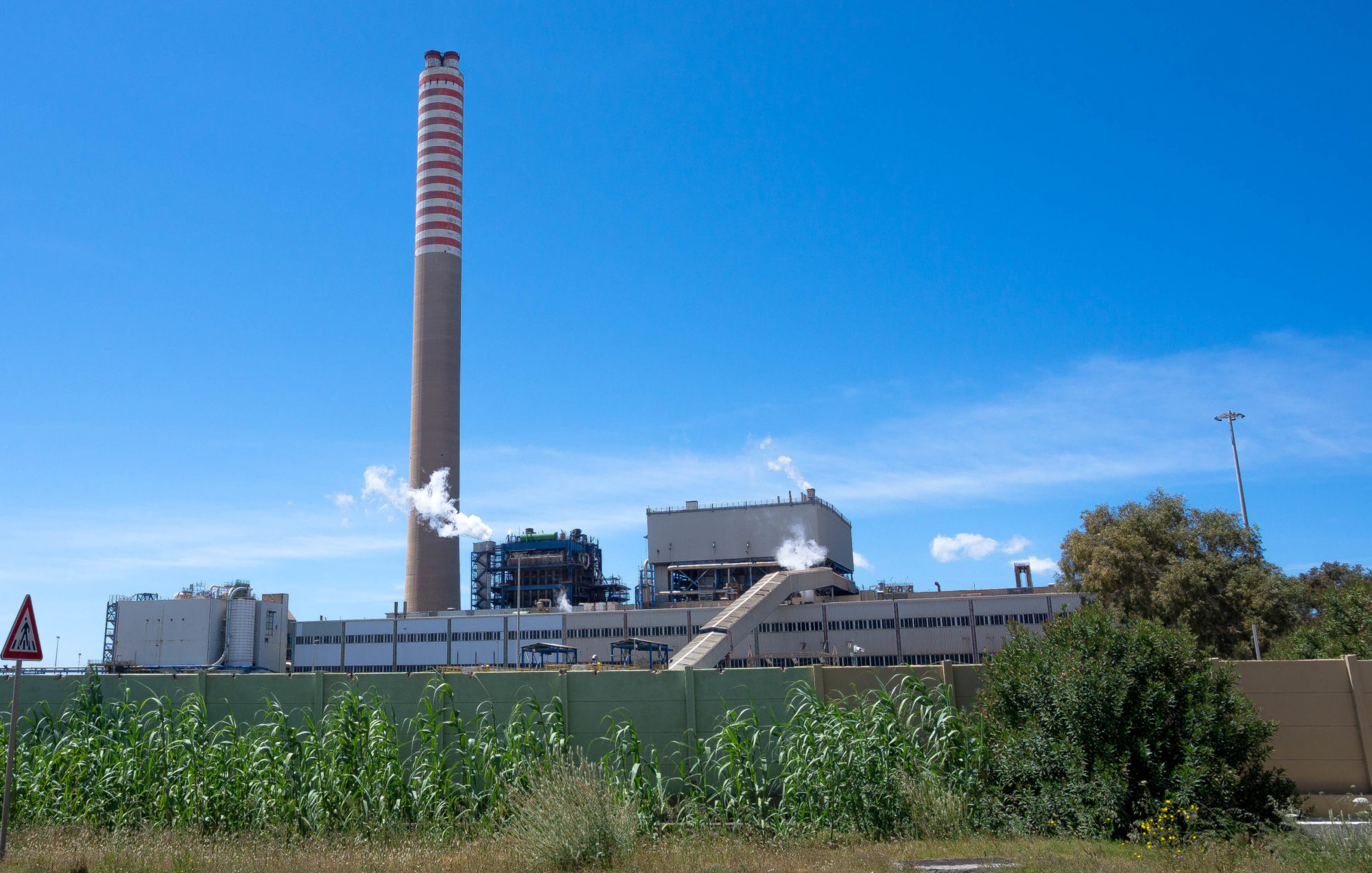 The Enel coal-fired power plant in southwestern Sardinia, Italy